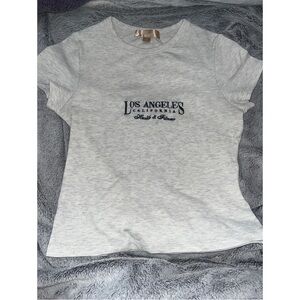 Cult Favorite Gray T-Shirt with Blue Print